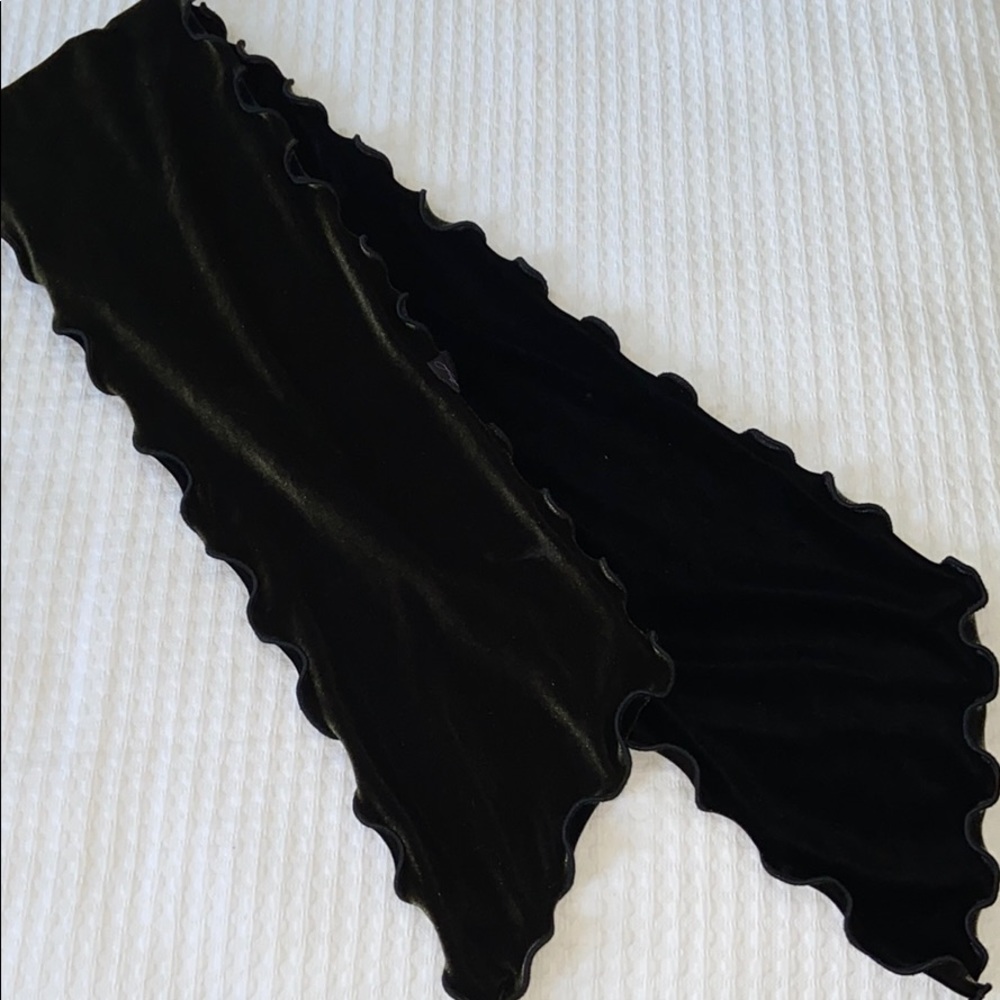 Double-sided Scarf Dark Green/Black Velveteen